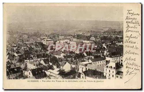Ansichtskarte AK Auxerre Vue prise des Tours de la Cathedrale du palais de Justice