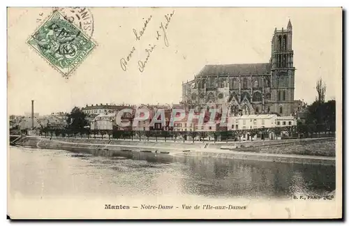 Ansichtskarte AK Mantes Notre Dame Vue de I Ile aux Dames