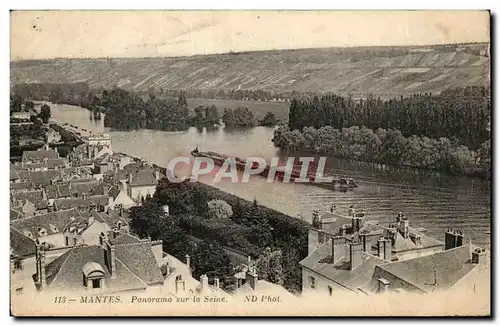 Cartes postales Mantes Panorama sur la Seine