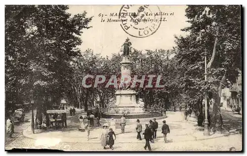 Ansichtskarte AK Marseille Les Allees et Le Monument des Mobiles