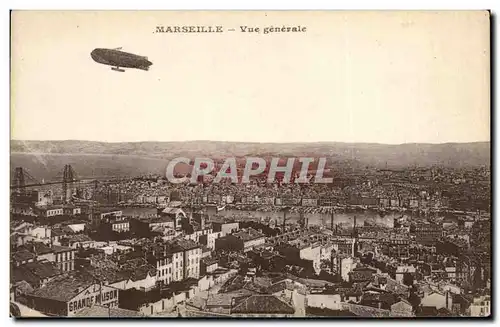 Cartes postales Marseille Vue Generale Zeppelin Dirigeabnle