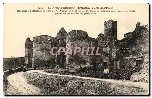 Cartes postales La Dordogne Pittoresque Domme Porte Des Tours Monuments historiques de la fin