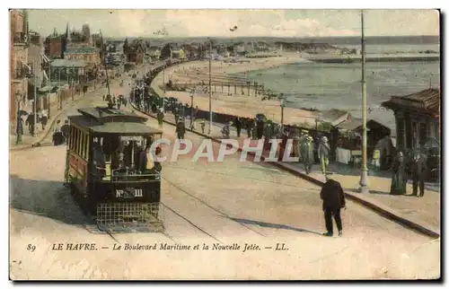 Ansichtskarte AK Le Havre Le Boulevard Maritime et la Nouvelle Jetee ramway