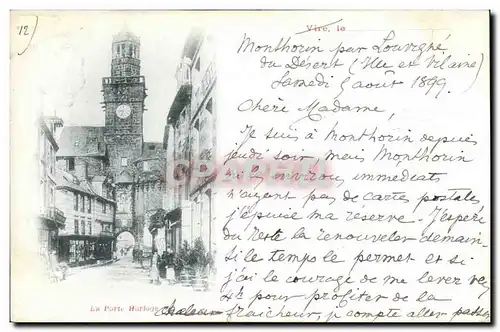 Cartes postales Vire le La Porte Horloge carte 1899