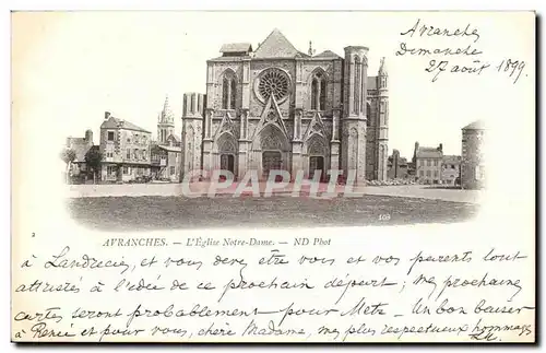 Cartes postales Avranches L Eglise Notre Dame carte 1899