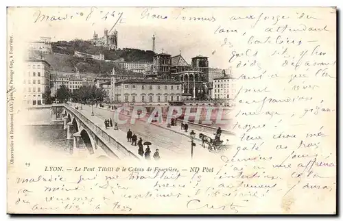 Ansichtskarte AK Lyon Le Pont Tilsitt Le Coteau de Fourviere carte 1899