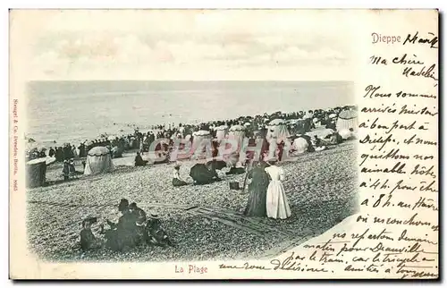 Cartes postales Dieppe La Plage carte 1899