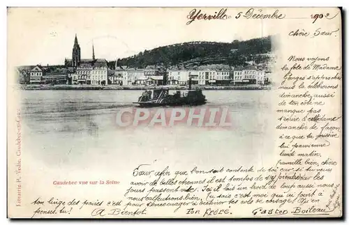 Cartes postales Caudebec vur sur la Seine Bateau