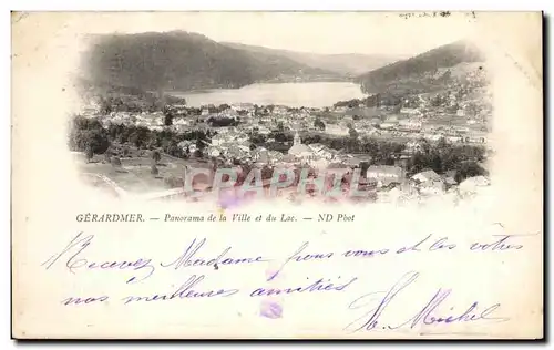 Cartes postales Gerardmer Panorama de la Ville et du Lac carte 1899