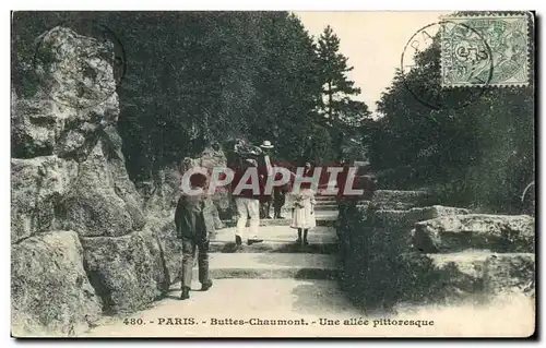 Ansichtskarte AK Paris Buttes Chaumont Une allee pittoresque