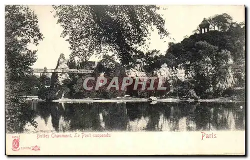 Ansichtskarte AK Buttes Chaumont Le Pont suspendu Paris