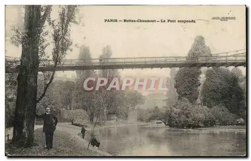 Ansichtskarte AK Paris Buttes Chaumont Le Pont suspendu