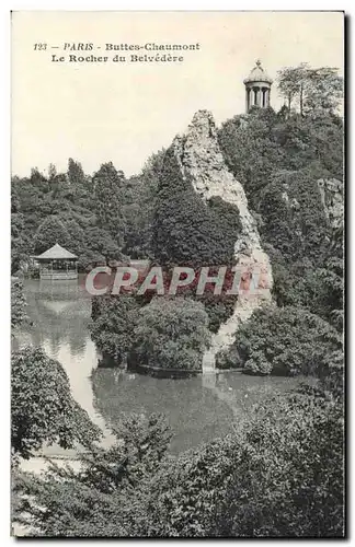 Ansichtskarte AK Paris Les Buttes Chaumont Le Rocher du Belvedere