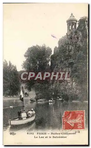 Ansichtskarte AK Paris Buttes Chaumont Le Lac et le Belvedere