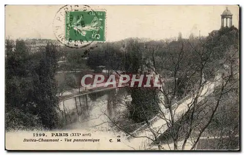 Cartes postales Paris Buttes Chaumont Vue panoramique