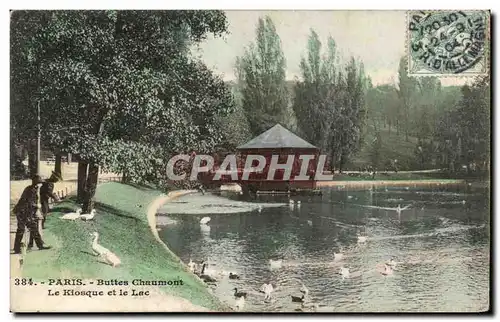 Ansichtskarte AK Paris Buttes Chaumont Le Kiosque et le Lac