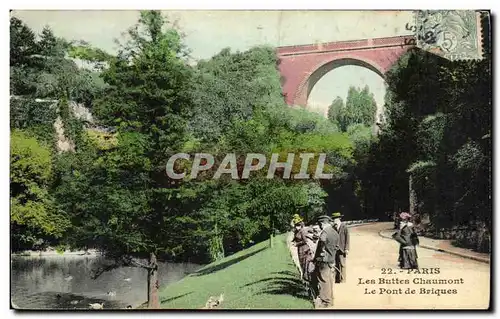 Ansichtskarte AK Paris Les Buttes Chaumont Le Pont de Briques