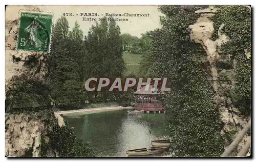 Cartes postales Paris Buttes Chaumont Entre les Rochers