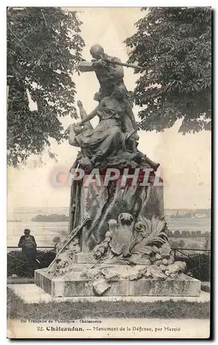 Ansichtskarte AK Chateaudun Monument de la Defense par Mercie Militaria