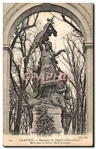 Cartes postales Chartres Monument des Enfant d Eure et Loir Morts pour la Patrie Motif principal Militaria