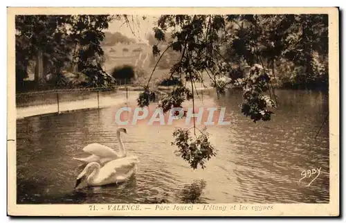 Cartes postales Valence Parc Jouvet L etang et les cygnes Swan