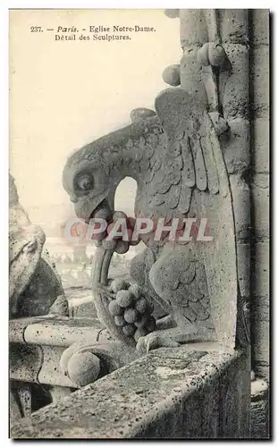 Cartes postales Paris Eglise Notre Dame detail des sculptures