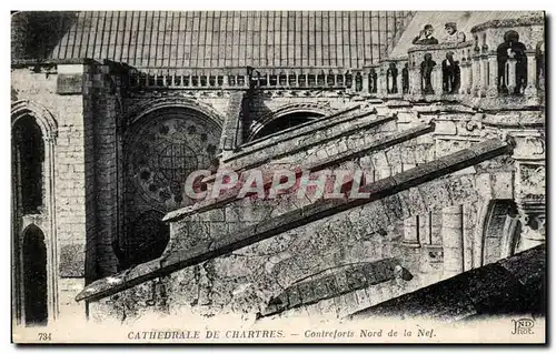 Ansichtskarte AK Cathedrale de Chartres Contreforts Nord de la Nef