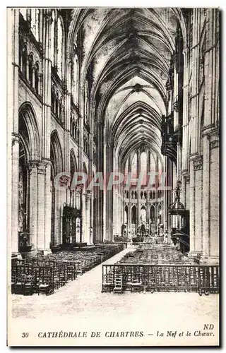 Cartes postales Cathedrale de Chartres La Nef et le Choeur