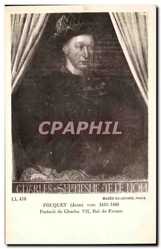 Cartes postales Fouquet vers Portrait de Charles VII Roi de France