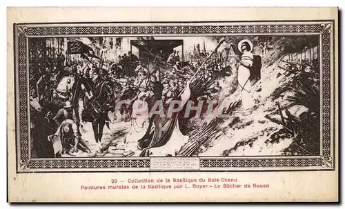 Cartes postales Basilique du Bois Chenu Peintures murales par Royer Le bucher de Rouen Jeanne d arc