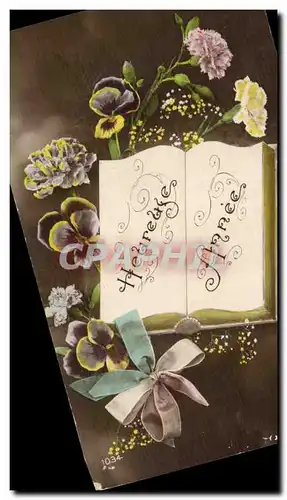 Cartes postales Fantaisie Fleurs Heureuse annee