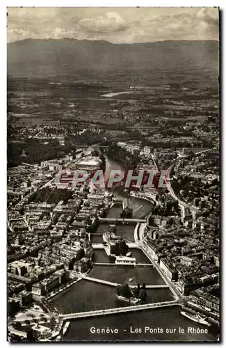 Cartes postales moderne Geneve Les Ponts sur le Rhone Suisse