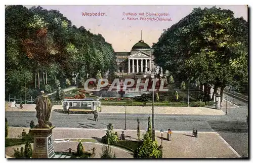 Cartes postales Wiesbaden Curhaus out Biumengarten