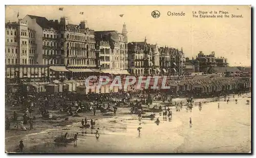 Cartes postales Ostende La Digue et la Plage