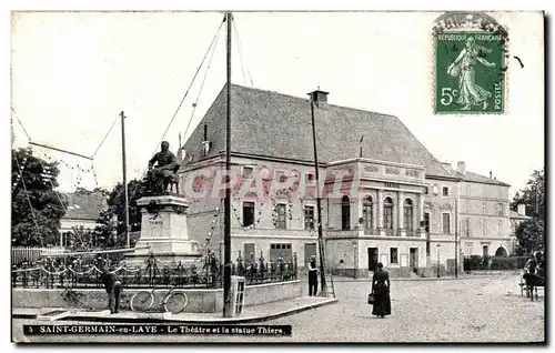 Cartes postales Saint Germain en Lave Le Theatre et statue Thiers