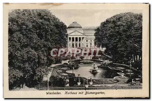 Cartes postales Wiesbaden Kurhaus mit Blumengarten