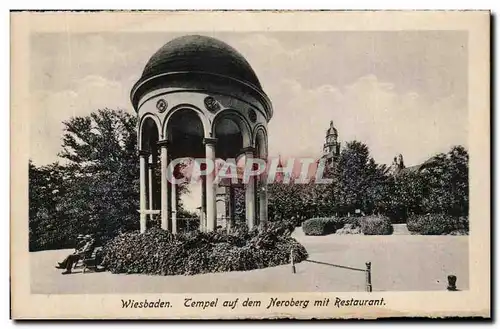 Cartes postales Wiesbaden Temple auf dem Neroberg mit Restaurant