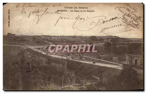 Cartes postales Villes du Maroc Meknes Le Camp et les Sources