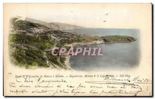 Cartes postales Route de la Corniche de Monaco Roquebrune Menton le Cap Martin