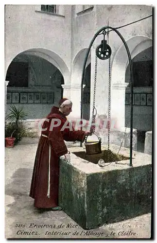 Ansichtskarte AK Environs de Nice Cimez Interieur de I Abbaye le Cloitre Moine Monk