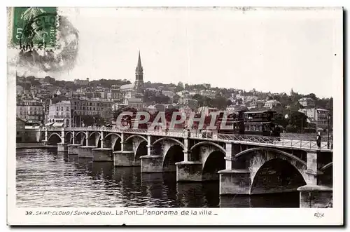 Ansichtskarte AK Saint Cloud Le Pont Panorama de la Ville Bus