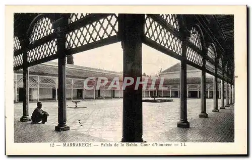 Ansichtskarte AK Marrakech Palais de la Bahia Cour d honneur Maroc