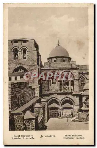 Ansichtskarte AK Jerusalem Saint Sepulchre Exterior Front side Saint Sepulcre Exterieur Facade Israel