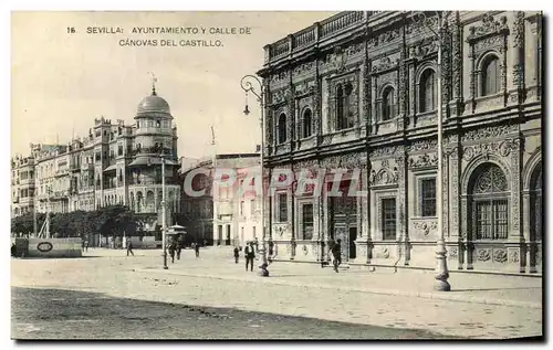 Ansichtskarte AK Sevilla Ayuntamiento Calle De Canovas Del Castillo