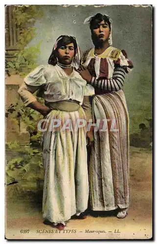 Ansichtskarte AK Scenes Et Types Mauresques Folklore Costume