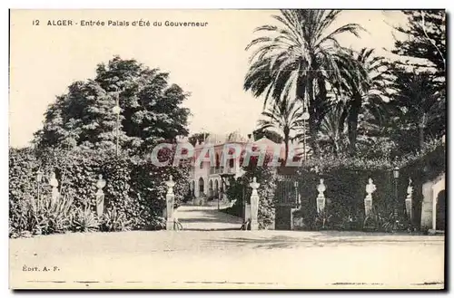 Cartes postales Alger Entree Palals d Ete du Gouverneur