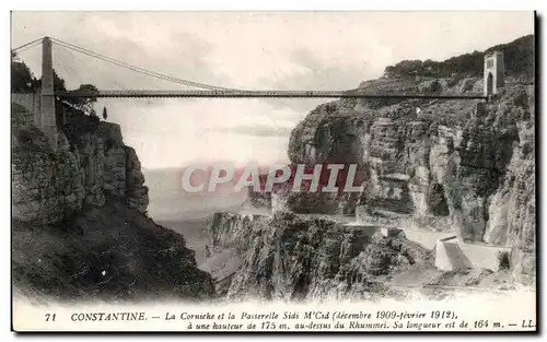 Cartes postales Constantine La Corniche et la Passerelle Sidi M Crd