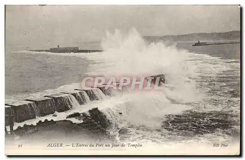 Cartes postales Alger L Entree du Port un Jour de Tempete