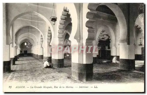 Ansichtskarte AK Alger La Grande Mosquee Rue de la Marine Interieur