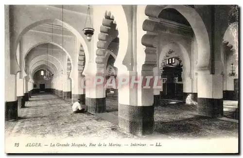 Cartes postales Alger La Grande Mosquee Rue de la Marine Interieur